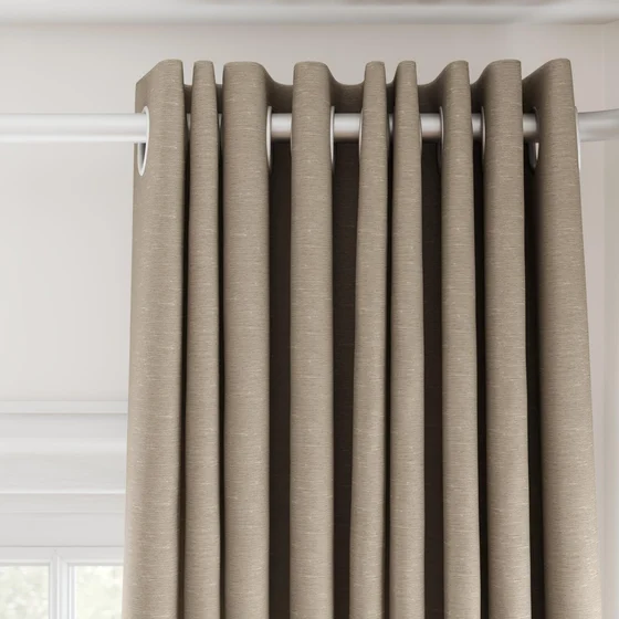 Photo of the fabric Maharaja II Tussah swatch by James Dunlop Essentials. Use for Curtains, Upholstery Light Duty, Accessory, Top of Bed. Style of Plain, Texture