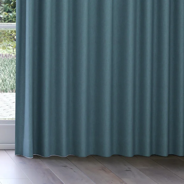 Photo of the fabric Envoy 2 Oasis 320cm swatch by James Dunlop Essentials. Use for Curtains, Accessory, Top of Bed. Style of Plain, Texture
