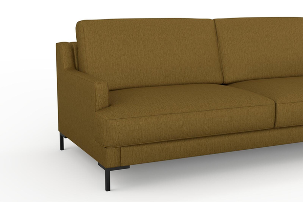 Photo of the fabric Pandanus Ochre swatch by Mokum. Use for Upholstery. Style of Plain, Taffeta