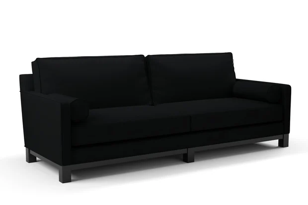 Photo of the fabric Supervio Onyx swatch by James Dunlop FibreGuard. Use for Upholstery, Accessory, Top of Bed. Style of Plain, Velvet
