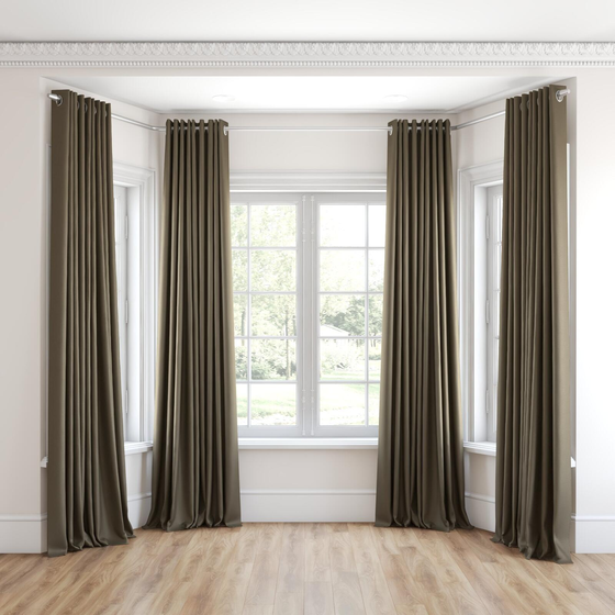 Photo of the fabric Atelier Truffle swatch by James Dunlop. Use for Curtains, Accessory. Style of Plain, Taffeta