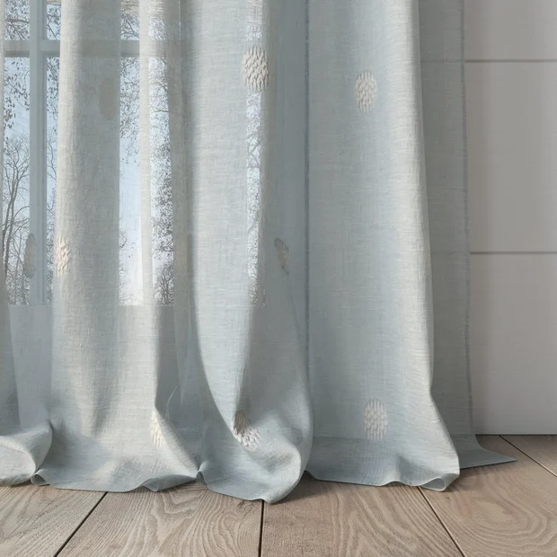 Photo of the fabric Gentle Dew swatch by James Dunlop. Use for Sheer Curtains. Style of Geometric, Sheer