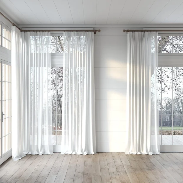 Photo of the fabric Kanso Stonewash Silver swatch by Mokum. Use for Sheer Curtains. Style of Plain, Sheer