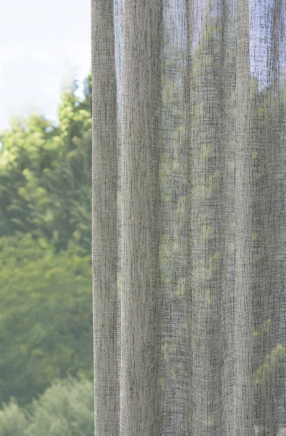 Photo of the fabric Seaview Shell in situ by James Dunlop. Use for Sheer Curtains. Style of Plain, Sheer
