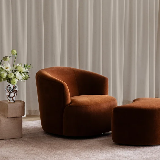 Orb Chair by Arthur G in Alpaca Velvet by Mokum