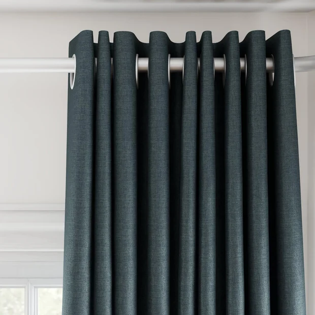 Photo of the fabric Eclipse Blackout Lake swatch by James Dunlop. Use for Curtains. Style of Plain, Texture