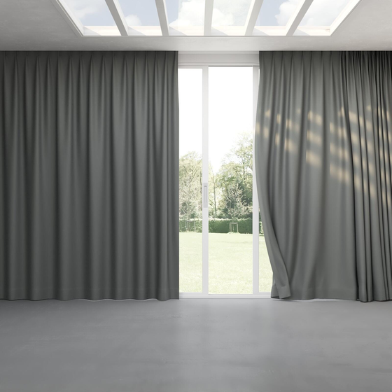 Photo of the fabric Satori Stonewash Slate swatch by Mokum. Use for Curtains, Upholstery Light Duty, Accessory, Top of Bed. Style of Plain, Texture