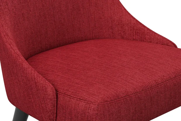 Photo of the fabric Trezor Rasberry swatch by James Dunlop FibreGuard. Use for Curtains, Upholstery, Accessory. Style of Chenille, Plain