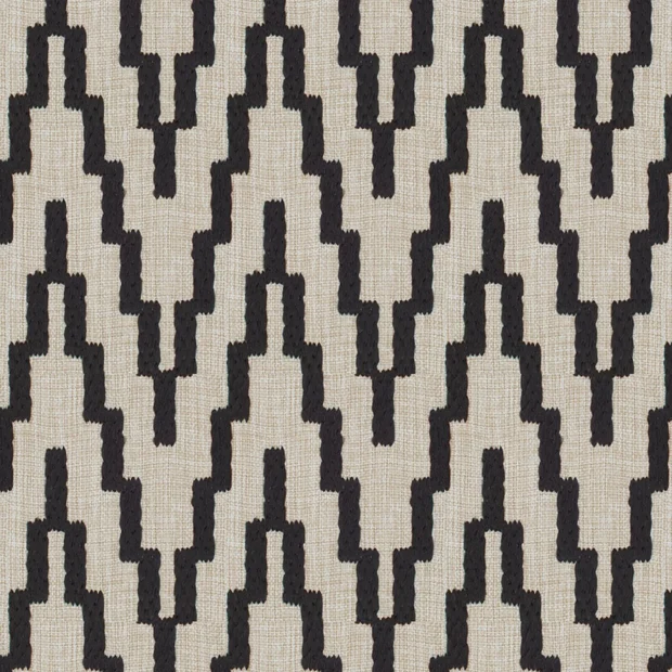Photo of the fabric Running Mushroom swatch by Zepel FibreGuard Outdoor. Use for Curtains, Upholstery, Accessory, Top of Bed. Style of Embroidery, Geometric
