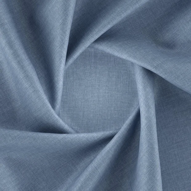 Photo of the fabric Kidglove Denim swatch by Zepel FibreGuard. Use for Curtains, Upholstery, Accessory, Top of Bed. Style of Plain, Taffeta