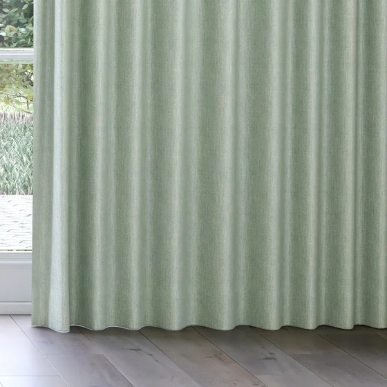 Photo of the fabric Trezor Lime swatch by James Dunlop FibreGuard. Use for Curtains, Upholstery, Accessory. Style of Chenille, Plain