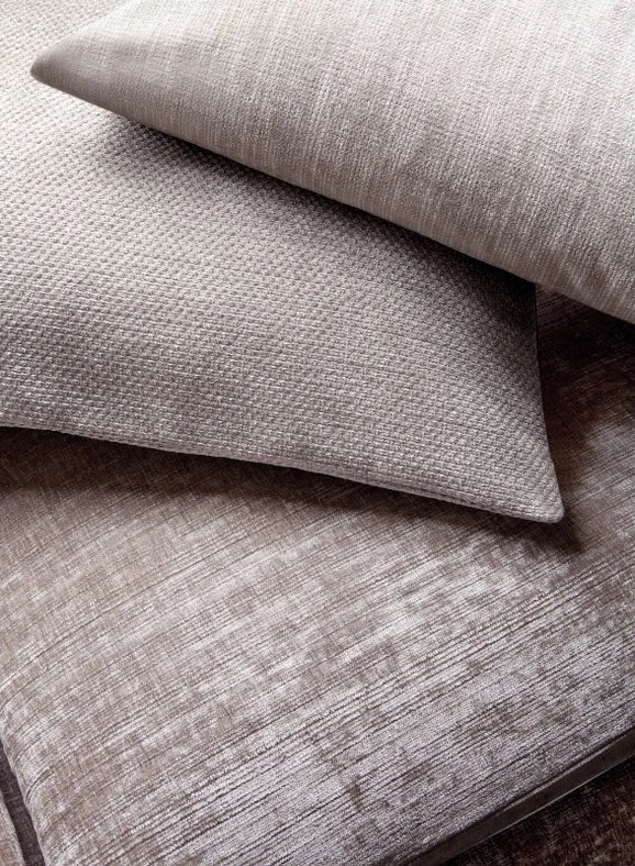 Photo of the fabric Finest Beige in situ by Zepel. Use for Curtains, Upholstery, Accessory, Top of Bed. Style of Chenille, Plain