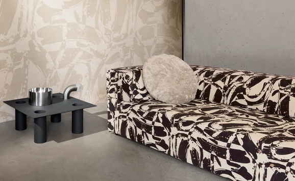 Photo of the fabric Vandal Panel Wk813 04 in situ by Kirkby Design. Use for Wall Covering, Wall Panel/Mural. Style of Abstract