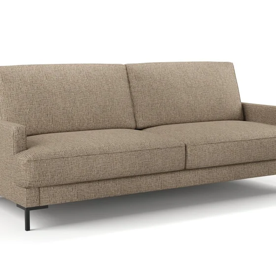 Photo of the fabric Gabrielle Walnut swatch by Mokum FibreGuard. Use for Upholstery, Accessory, Top of Bed. Style of Plain, Texture