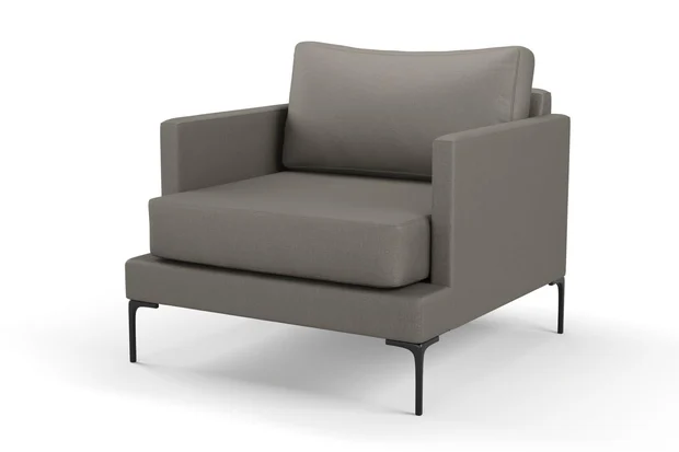 Photo of the fabric Eternal Slate swatch by Mokum. Use for Curtains, Upholstery, Accessory. Style of Plain, Texture