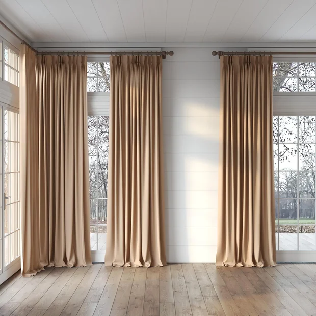 Photo of the fabric Maharaja II Peach swatch by James Dunlop Essentials. Use for Curtains, Upholstery Light Duty, Accessory, Top of Bed. Style of Plain, Texture
