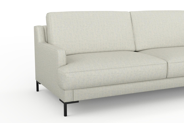 Photo of the fabric Strata Powder Blue swatch by Mokum. Use for Upholstery, Accessory. Style of Plain, Texture