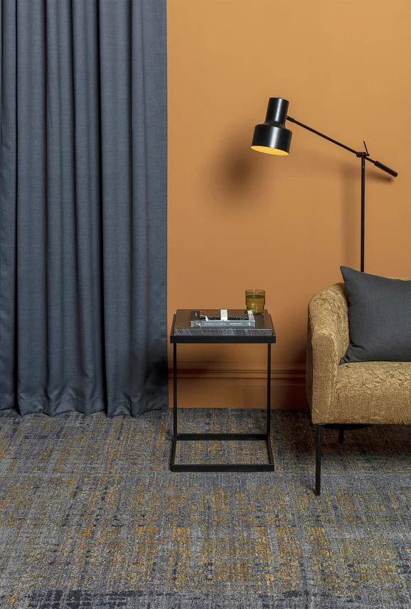 Photo of the fabric Geneva FR Mineral in situ by James Dunlop Essentials. Use for Curtains, Accessory. Style of Dim Out