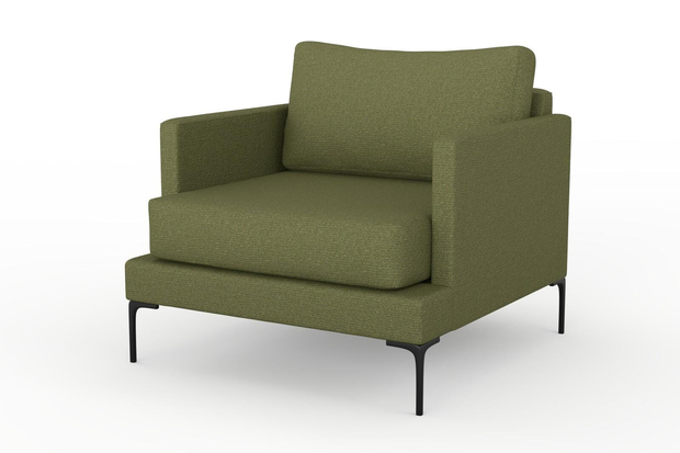 Photo of the fabric Grain Avocado swatch by Mokum. Use for Upholstery, Accessory, Top of Bed. Style of Plain, Texture