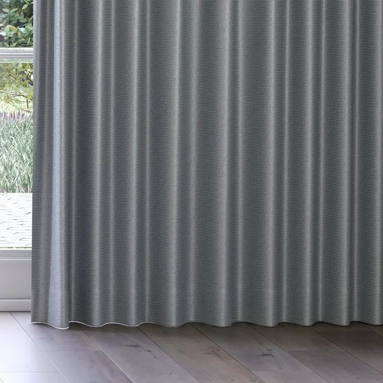 Photo of the fabric Kennedy II Blackout Slate swatch by James Dunlop. Use for Curtains. Style of Plain, Texture