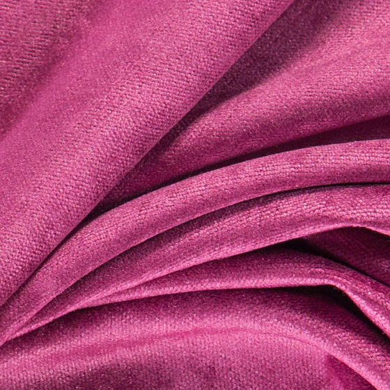 Photo of the fabric Monte Carlo Magenta swatch by Zepel. Use for Curtains, Upholstery, Accessory, Top of Bed. Style of Plain, Velvet