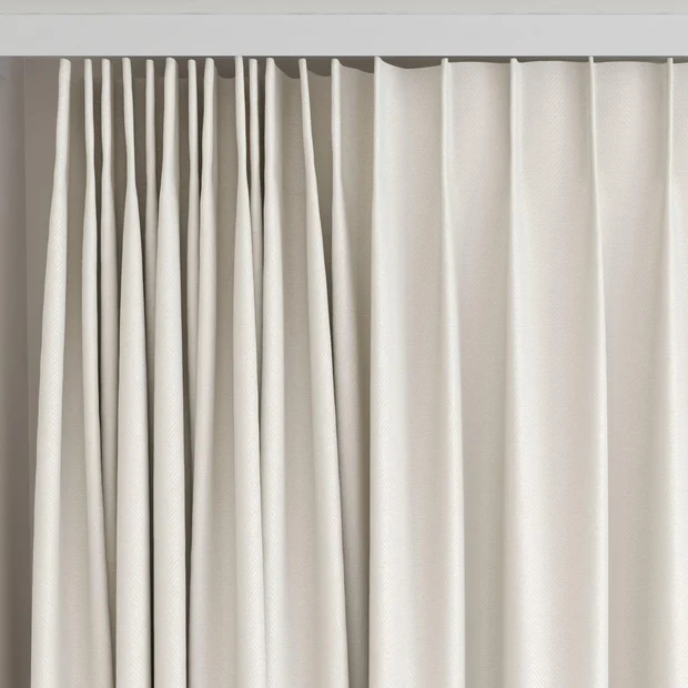 Photo of the fabric Trailblazer Dove swatch by James Dunlop FibreGuard. Use for Curtains, Upholstery, Accessory, Top of Bed. Style of Texture, Traditional