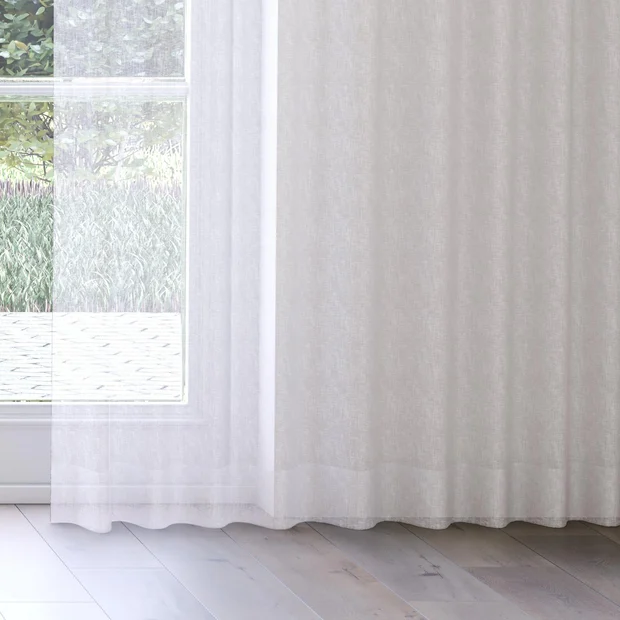 Photo of the fabric Seaview Shell swatch by James Dunlop. Use for Sheer Curtains. Style of Plain, Sheer