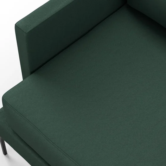 Photo of the fabric Como Juniper swatch by Mokum. Use for Upholstery, Accessory. Style of Plain, Texture