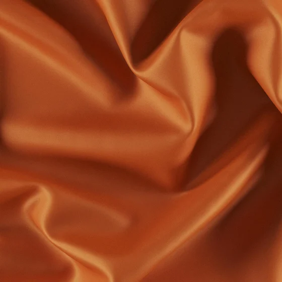 Photo of the fabric Sateen 137 Canyon swatch by Zepel. Use for Curtains, Upholstery, Accessory, Top of Bed. Style of Plain, Taffeta