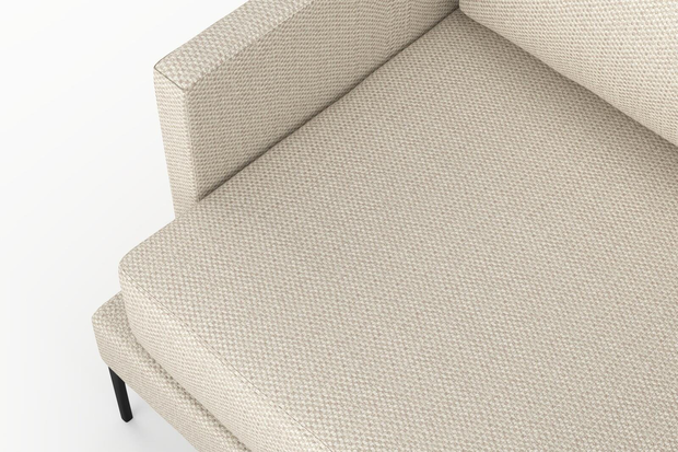 Photo of the fabric Strata Whisper Pink swatch by Mokum. Use for Upholstery, Accessory. Style of Plain, Texture