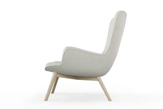 Photo of the fabric Grounded Oyster swatch by James Dunlop. Use for Upholstery, Accessory. Style of Plain, Texture