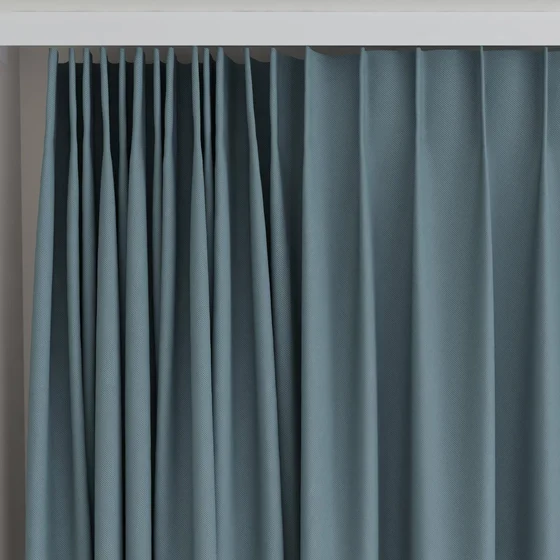 Photo of the fabric Oakley FR Teal swatch by James Dunlop. Use for Curtains. Style of Plain, Texture