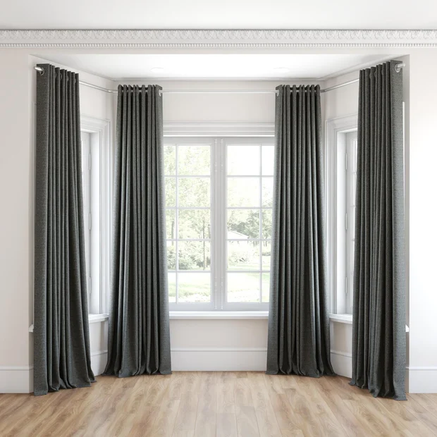 Photo of the fabric Laurel FR Blackout Smoke swatch by James Dunlop Essentials. Use for Curtains. Style of Abstract