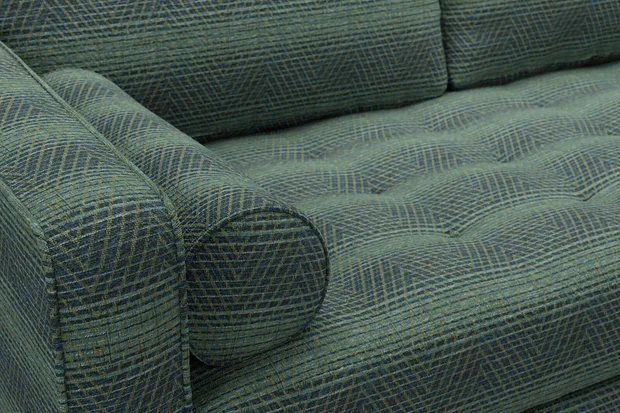 Photo of the fabric Gala Lagoon swatch by James Dunlop FibreGuard. Use for Upholstery, Accessory. Style of Geometric, Jacquard