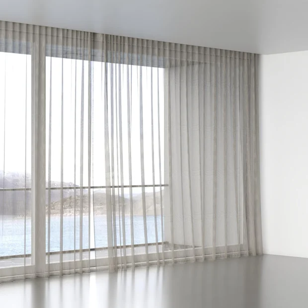 Photo of the fabric Alliance FR Nomad swatch by James Dunlop. Use for Sheer Curtains. Style of Plain, Sheer