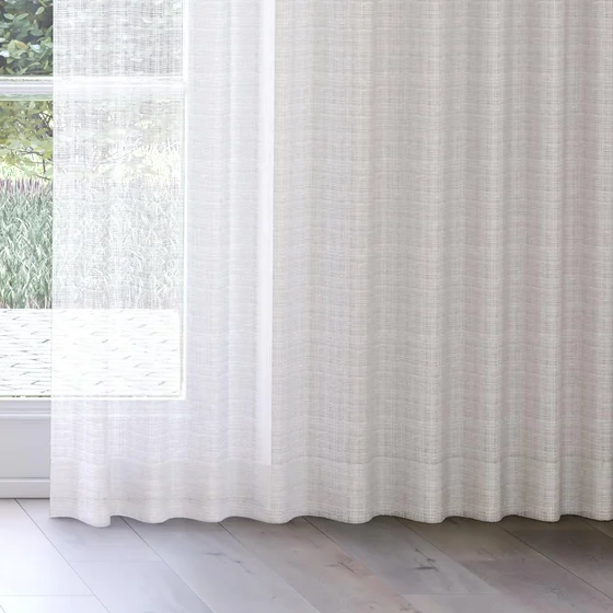 Photo of the fabric Scandinese Sand swatch by James Dunlop. Use for Sheer Curtains. Style of Plain, Sheer