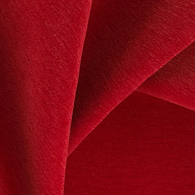 Photo of the fabric Geneva Strawberry swatch by Zepel FibreGuard. Use for Curtains, Upholstery, Accessory, Top of Bed. Style of Chenille, Plain