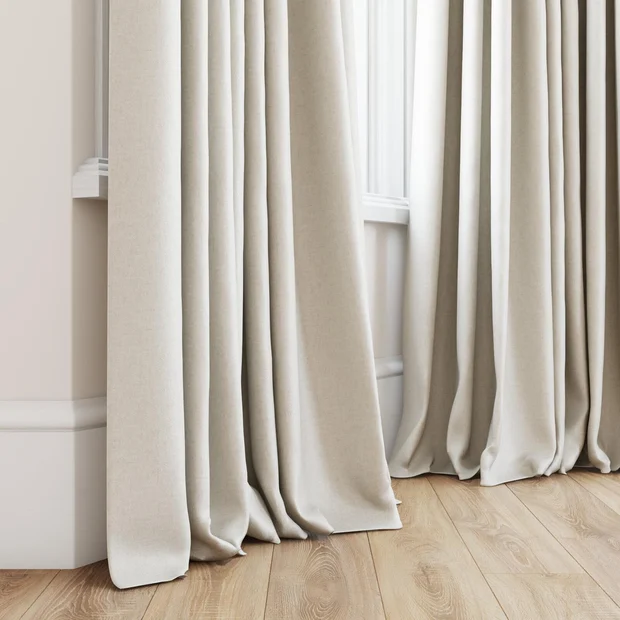 Photo of the fabric Heron Sand swatch by James Dunlop. Use for Curtains, Upholstery, Accessory. Style of Plain, Texture