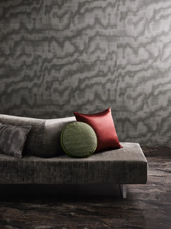 Photo of the fabric Armando Z717 01 in situ by Zinc. Use for Upholstery, Accessory. Style of Plain