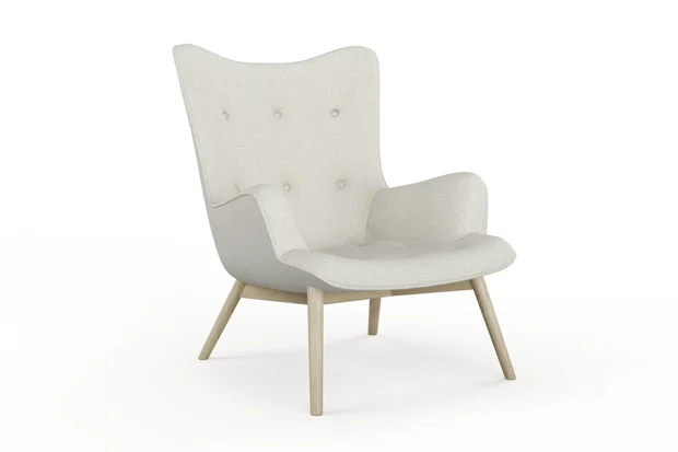 Photo of the fabric Grounded Oyster swatch by James Dunlop. Use for Upholstery, Accessory. Style of Plain, Texture