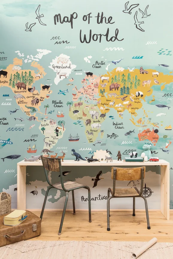 Photo of the fabric Vagabonder Lrg Wallpanel 10360 45 02 in situ by James Dunlop. Use for Wall Covering, Wall Panel/Mural
