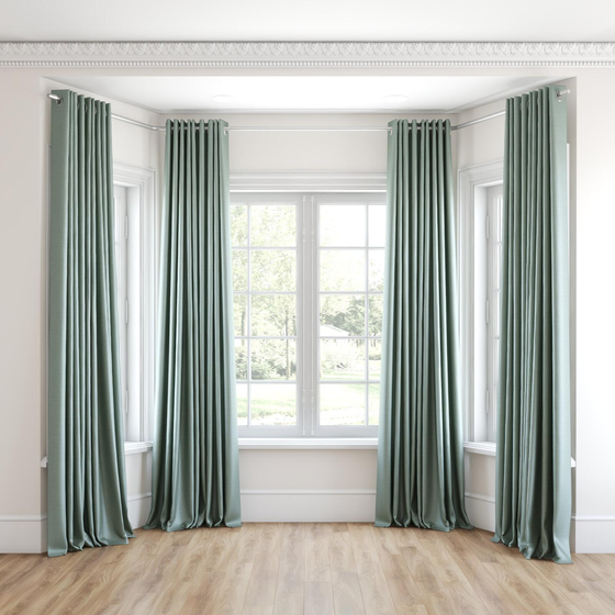 Photo of the fabric Luxe Duckegg swatch by James Dunlop Essentials. Use for Curtains, Accessory, Top of Bed. Style of Plain, Texture