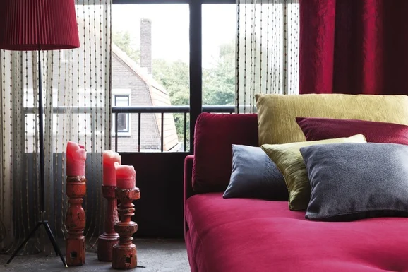 Photo of the fabric Vip 14470 138 in situ by Fischbacher 1819. Use for Curtains, Upholstery, Accessory. Style of Plain, Velvet