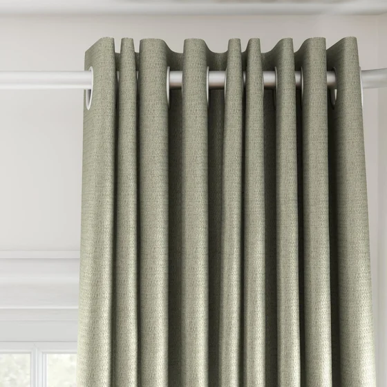 Photo of the fabric Kennedy II Blackout Sage swatch by James Dunlop. Use for Curtains. Style of Plain, Texture