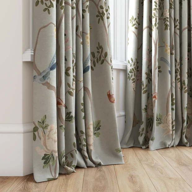 Photo of the fabric Sakura Duckegg swatch by James Dunlop. Use for Curtains, Accessory. Style of Floral And Botannical