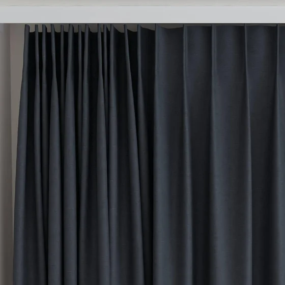 Photo of the fabric Maharaja II Ink swatch by James Dunlop Essentials. Use for Curtains, Upholstery Light Duty, Accessory, Top of Bed. Style of Plain, Texture