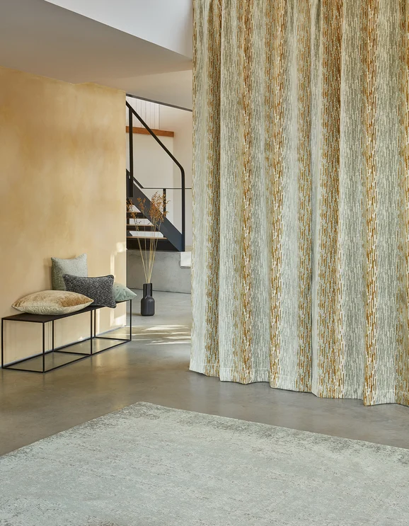 Photo of the fabric Cally V3484 04 in situ by Villa Nova. Use for Curtains, Upholstery, Accessory. Style of Abstract, Velvet