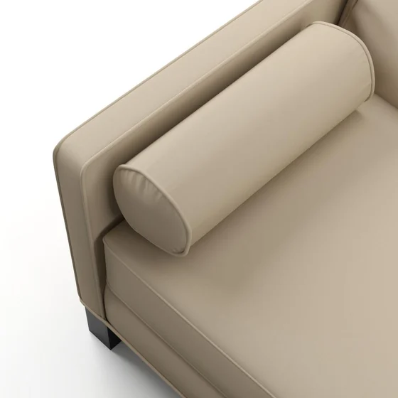 Photo of the fabric Supervio Taupe swatch by James Dunlop FibreGuard. Use for Upholstery, Accessory, Top of Bed. Style of Plain, Velvet