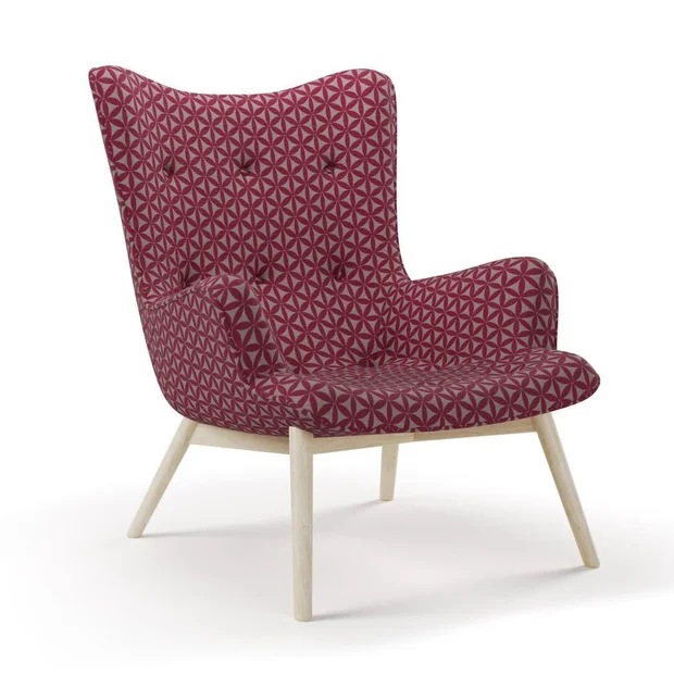 Photo of the fabric Tapa Fuchsia swatch by James Dunlop. Use for Upholstery, Accessory. Style of Geometric