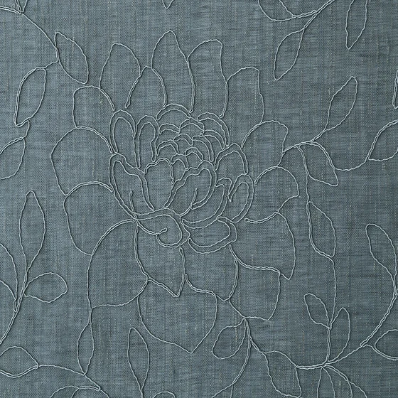 Photo of the fabric Bagnoregio 10738 851 swatch by Fischbacher 1819. Use for Curtains. Style of Embroidery, Floral And Botannical